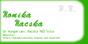 monika macska business card